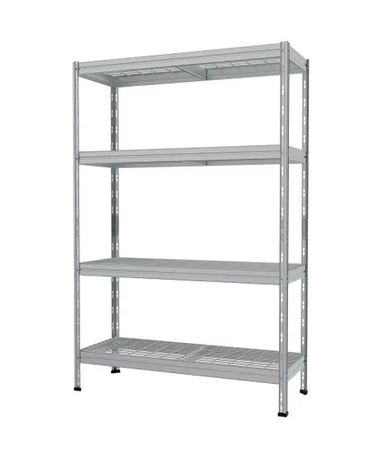 Rivet Schwerlastregal Wire 180 x 120 x 45 cm - Metallregal mit 4 Gitterböden, belastbar bis 1200 kg – ideal für Werkstätten und Lagerräume.