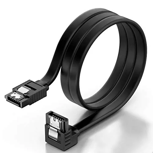 KUYIA SATA Kabel 3, 35 cm Gerade zu 90 Grad Recht Abgewinkelt Datenkabel, 6 Gbit/s Schnelle Datenübertragung für HDD SSD CD-Treiber mit Type L Verriegelungsstecker Kompatibel bis zu Serial ATA/600