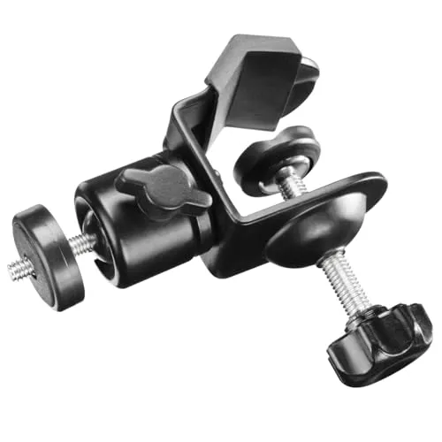 Walimex 17931 Rohrklemme mit Kugelkopf bis 4,5 cm, Schwarz ,