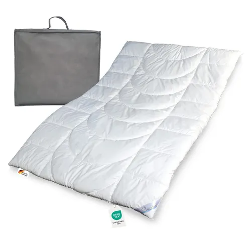Warme Allergiker Winter Bettdecke Duo Steppbett 135x200 - Bettdecke aus Klimafaser, ideal für Allergiker und pflegeleicht bis 60°C. Perfekt für gemütliche Nächte in kalten Wintern.