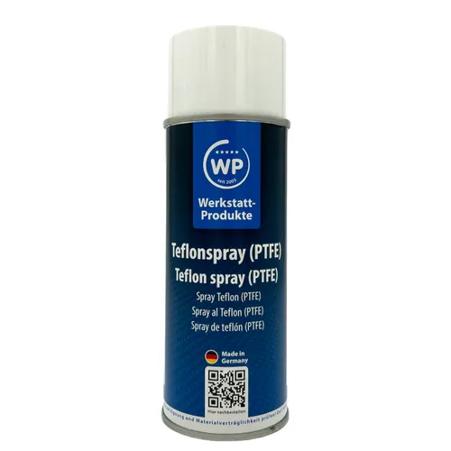 Teflonspray (PTFE) transparent 400ml WP - Hochwertiges PTFE-Spray für vielseitige Anwendungen. Es reduziert Reibung und Verschleiß und sorgt für eine glatte Oberfläche. Ideal für den Einsatz in Technik, Mechanik und Industrie.