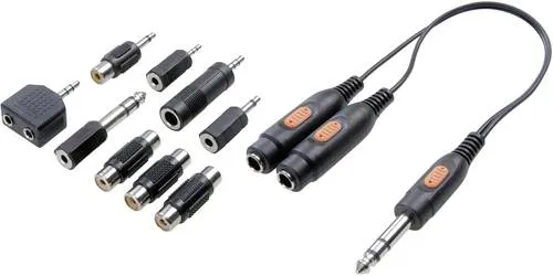 SpeaKa Professional SP-7870280 Audio Adapter - 10-teiliges Audio-Adapter-Set für vielseitige Verbindungen, ideal für Heimkino und Musikliebhaber. Plastikfreie Verpackung sorgt für Nachhaltigkeit.