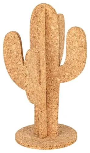 Nachhaltiger Kaktus Deko-Aufsteller aus Naturkork zum Zusammenstecken – originelle Pflanzen-Deko, Tischgesteck & Schreibtischdekoration, 18×11 cm, vegane Kunststoff-Alternative