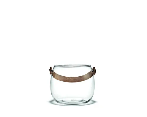 Holmegaard Schale Ø15 cm Design with Light aus mundgeblasenem Glas - Salatschüssel aus mundgeblasenem Glas mit Ledergriff, ideal für stilvolle Tischdekoration und vielseitig einsetzbar.