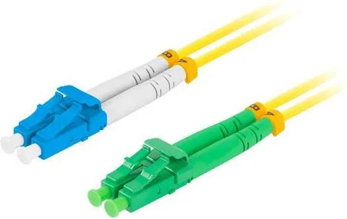 2m lanberg mono lc/apc-lc/upc duplex fiber patch cord g657a1 lszh gelb
