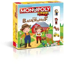 Monopoly Junior - Mein Bauernhof Brettspiel, für 2-4 Spieler ab 5 Jahren, bilingual in Deutsch und Französisch, fördert Rechnen und Aufmerksamkeit