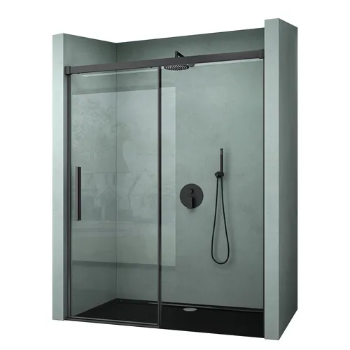 Mai & Mai Dusch-Schiebetür - Elegante Nischentür für Ihre Dusche - Duschtüren in Schwarz, 100x195 cm, mit ESG Nano-Beschichtung für eine einfache Reinigung und langlebigen Glanz.