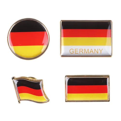 Anstecker Set Deutschlandfahne | Germany Pin | 4 Stück | Deutschland | Metall