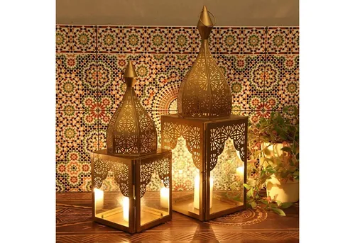 Casa Moro Kerzenlaterne Ramadan Laterne Gold 2er Set – Orientalisches Windlicht - Handgefertigtes 2er Set orientalischer Kerzenlaternen im edlen Golddesign. Ideal für stimmungsvolle Akzente in Ihrem Zuhause, sowohl drinnen als auch im wettergeschützten Außenbereich.