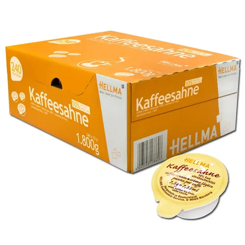  Hellma Kaffeesahne, Kaffeemilch 240 Stück je 7,5g 6,75€/1kg