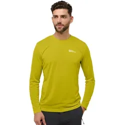 Jack Wolfskin Vonnan LS T M chartreuse (M0053) - Herren Skitourenunterwäsche, leichtes Langarmshirt mit hervorragenden atmungsaktiven Eigenschaften und geruchshemmender Technologie für frischen Tragekomfort bei Outdoor-Aktivitäten.