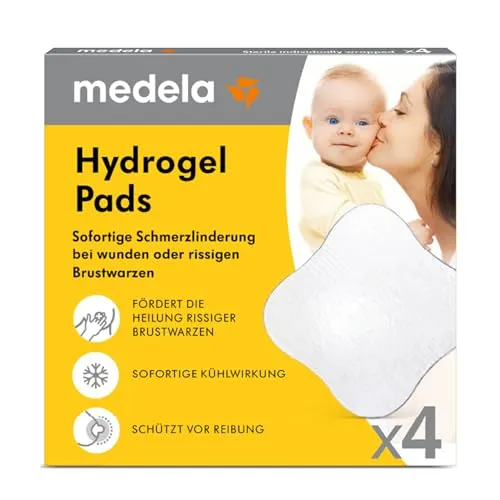 Medela Hydrogel Pads - Arzneimittel zur Linderung von Brustwarzenbeschwerden, kühlend und schmerzlindern für stillende Mütter.