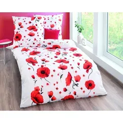 Kaeppel Baumwoll-Seersucker Bettwäsche »Scarlett Poppies« 135x200 cm - Bettwäsche-Set aus hochwertigem Baumwoll-Seersucker, pflegeleicht und atmungsaktiv, ideal für einen erholsamen Schlaf in stilvollem Design.
