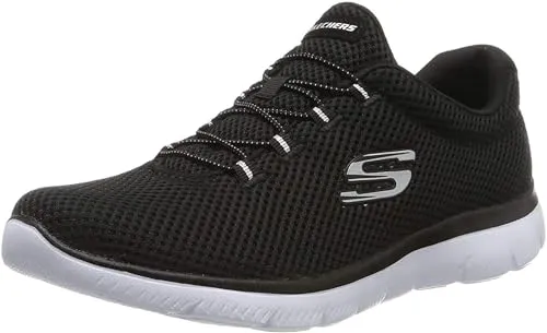 SKECHERS Slip-On Sneaker "Summits" für Damen, Gr. 38, schwarz - Sneaker für Damen von SKECHERS, sportlich und bequem mit gepolstertem Schaftrand und Skechers Memory Foam für optimalen Komfort beim Tragen.