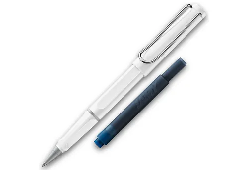 LAMY Tintenroller LAMY Tintenroller Safari Weiß ROLL-INK Füller ergonomisch mit löschbar