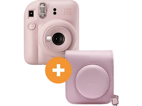 FUJIFILM INSTAX mini 12 Travel Set Sofortbildkamera, Blossom Pink - Sofortbildkamera im eleganten Blossom Pink mit praktischem Travel Set für unvergessliche Momente unterwegs.