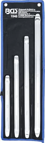BGS-technic Montiereisen 1548, 4-teilig, 300-600 mm - Sonstige Elektroinstallationsartikel, 4-teiliges Set aus verchromtem Vanadium-Stahl mit abgerundeten Hebelende für materialschonendes Arbeiten, ideal zum Reifenmontieren auf Stahlfelgen.
