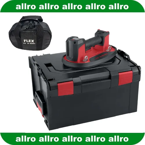 FLEX Akku-Vakuumheber 18 V Grabo VLP 18.0 - Winkelschleifer mit leistungsstarkem 18 V Akku-Vakuumheber für müheloses Heben von Fliesen und Platten, inkl. Koffer und Tragetasche.