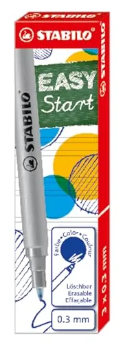 STABILO Patrone für Tintenroller EASYoriginal - 3 Stück, löschbare blaue Tinte, feine Strichstärke von 0,3 mm für präzises Schreiben