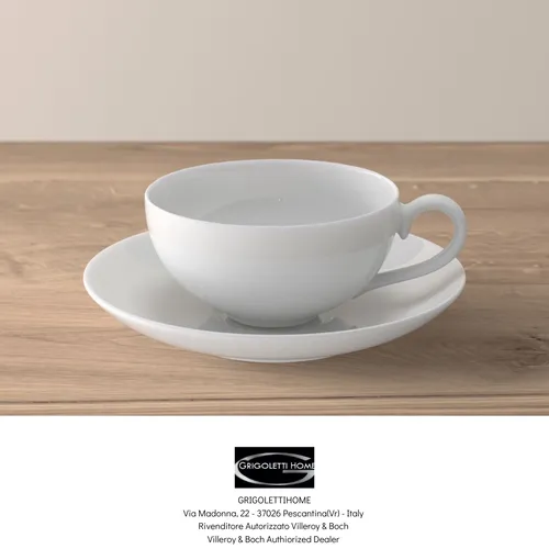 Villeroy & Boch Royal Teetasse mit Untertasse - 20% Rabatt - Kaffeetassen & -becher, Set aus Teetasse und Untertasse aus PREMIUM BONE PORZELLAN, ideal für stilvolle Teestunden.