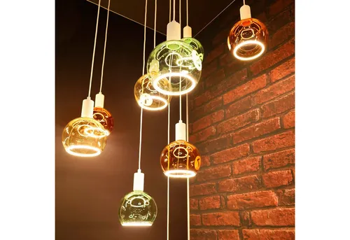 SEGULA LED-Leuchtmittel "LED Floating Billard 200" - Braun (Bernsteinfarben) - Elegantes LED-Leuchtmittel im schwebenden Design, ideal für stilvolle Akzente im Wohnraum oder Partykeller. Handgefertigt mit patentierter Soft-Filament-Technologie für einzigartiges Lichtspiel.