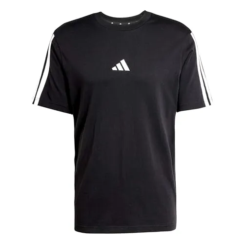 ADIDAS SPORTSWEAR Herren T-Shirt "M 3S SJ T B", Gr. L, schwarz-weiß - Herren-Shirts aus 100% Baumwolle, superbequem mit sportlichem Rundhals und authentischem adidas 3-Streifen Design, ideal für Laufen und Freizeit.