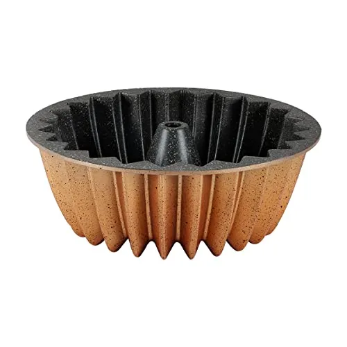 Serenk Fun Cooking Stern Gugelhupfform – Runde Antihaft-Kuchenform 26 cm, Gelb - Guglhupfform mit hochwertiger Granit-Antihaftoberfläche für müheloses Backen. Perfekte Wärmeverteilung garantiert köstliche Ergebnisse und ein stilvolles Stern-Design macht Ihre Kreationen zum Hingucker.