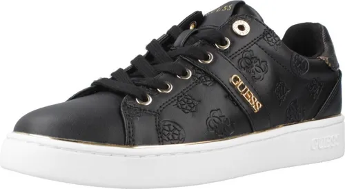 Guess Britz Peony Sneaker für Damen in Schwarz-Gold - Modische Guess Sneaker für Damen mit stylischem Design und angenehmer Passform. Ideal für trendbewusste Frauen, die ihren urbanen Lifestyle unterstreichen möchten.