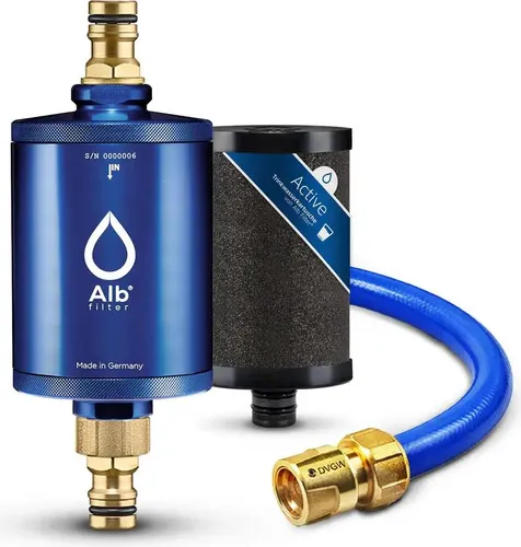 ALB Filter Mobil ACTIVE inkl. GEKA Anschluss-Set Blau - Campingzubehör mit hochwertigem Trinkwasserfilter für die einfache Wasserentnahme aus verschiedenen Quellen. Nachhaltig produziert in Deutschland, sorgt die Active Kartusche für frisches Wasser ohne Gerüche.
