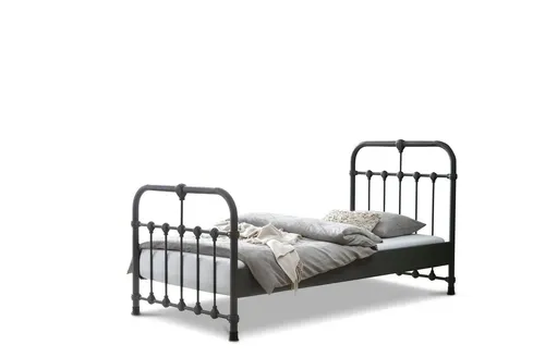 BedBox Metallbett Erma – Eleganter Designklassiker in Schwarz - Stabiles Metallbett Erma mit 3 Querstreben für zusätzliche Sicherheit. Ideal für eine Liegefläche von 90x200 cm, modern und langlebig. Einfache Montage inklusive Anleitung.