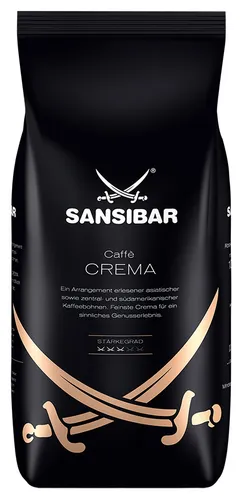 Kaffee CAFFÈ CREMA von Sansibar, 1000g Bohnen - Hochwertiger Kaffee, ideal für cremige Espresso- und Kaffeezubereitungen, perfekt für Genießer und Kaffeeliebhaber.