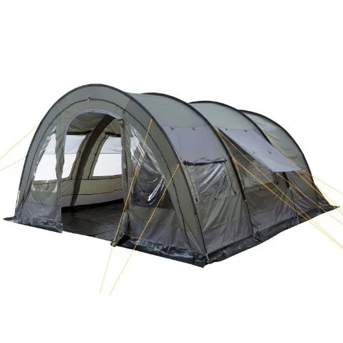 CampFeuer Zelt Relax6 für 6 Personen | Oliv/Grau - Geräumiges Tunnelzelt mit 5000 mm Wassersäule, ideal für Familien- und Gruppencamping. Mit atmungsaktiver Schlafkabine und großem Vorraum für eine entspannte Outdoor-Erfahrung.