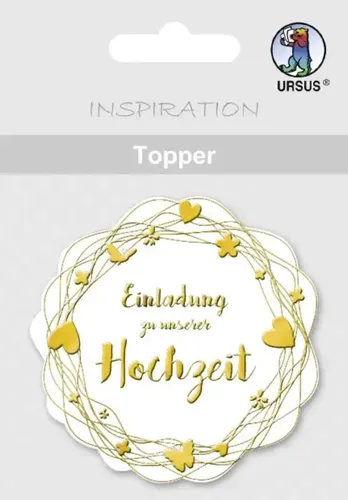 URSUS 8 Topper Einladung zu unserer Hochzeit , weiß/go*d (2021) | eingeschweißt