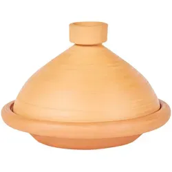 Marrakesch Orient & Mediterran Interior Dampfgartopf ORIGINAL Marokkanische Tajine Tuareg Ø 31 cm - Authentische marokkanische Tajine aus handgefertigtem Lehm, ideal für gesundes Dampfgaren und perfekt für Outdoor-Küche oder Camping.