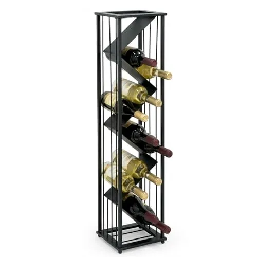 DanDiBo Schmaler Metall Weinregal für 19 Flaschen - Platzsparendes und elegantes Weinregal aus robustem Metall, ideal für kleine Räume. Kommt fertig montiert und bietet eine praktische Ablagefläche für Weinaccessoires.