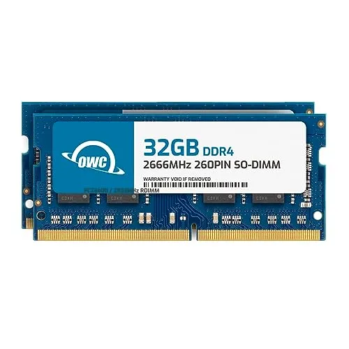 OWC - 64GB Memory Upgrade Kit - 2 x 32GB PC21300 DDR4 2666MHz SO-DIMMs für Mac Mini (2018 - aktuell), iMac (2017-2020), und kompatible PCs