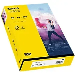 tecno DIN A4 Farbiges Papier Intensives Gelb 80 g/m2 500 Blatt