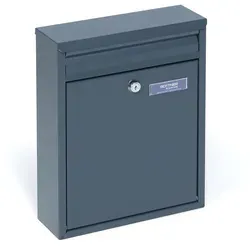 Rottner Briefkasten Como Anthrazit mit Zylinderschloss - Wandbriefkästen aus hochwertigem Stahlblech, beidseitiger Einwurf und inklusive 2 Schlüssel für höchste Sicherheit.