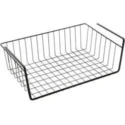 Metaltex Kanguro Schrankkorb, 40x26x14cm, schwarz - Praktischer Küchenorganizer mit platzsparenden Bügeln und robuster Gitterstruktur. Ideal für eine ordentliche und übersichtliche Aufbewahrung in Ihrer Küche.