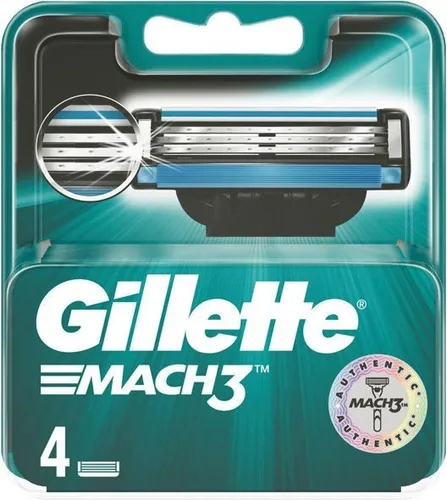 Gillette Mach 3 4er-Pack Ersatzklingen - Rasierklingen für Nassrasierer, mit fortschrittlicher Technologie für eine sanfte und gründliche Rasur.