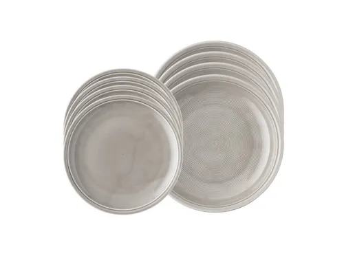 Thomas Porzellan Tafelservice Trend Colour Moon Grey 8tlg - Hochwertiges Geschirrset aus Porzellan mit einzigartigem Design. Ideal für festliche Anlässe oder den täglichen Gebrauch. Set enthält 4 Speiseteller und 4 Suppenteller.