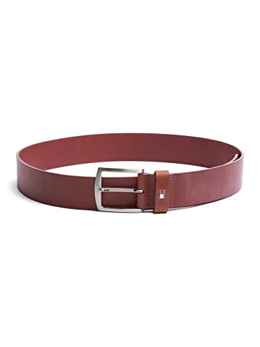 Tommy Hilfiger New Denton Herren Gürtel 4 cm aus Bio-Leder, Braun - Herren-Gürtel aus 100% Bio-Leder, 4 cm breit, mit praktischer gebürsteter Metallschnalle für einfache Größenanpassung. Ideal für Arbeit und elegante Anlässe, zeitloses Design für vielseitige Kombinationen.