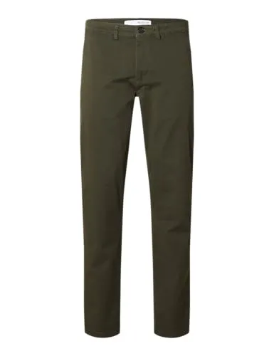 Selected Homme Herren Chino Hose SLHSLIM-NEW MILES Slim Fit Blau - Herren-Stoffhose im Slim Fit, ideal für Büro und Freizeit, aus 91% Baumwolle für hohen Tragekomfort und eine perfekte Passform.
