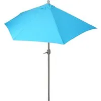 MCW Sonnenschirm Lorca Halbrund 3m - UV 50+ Schutz in Türkis - Sonnenschirm für Balkone und Terrassen, mit robustem Aluminiumgestell und UV-Schutzfaktor 50+. Platzsparend und windstabil dank verstärkter Streben.