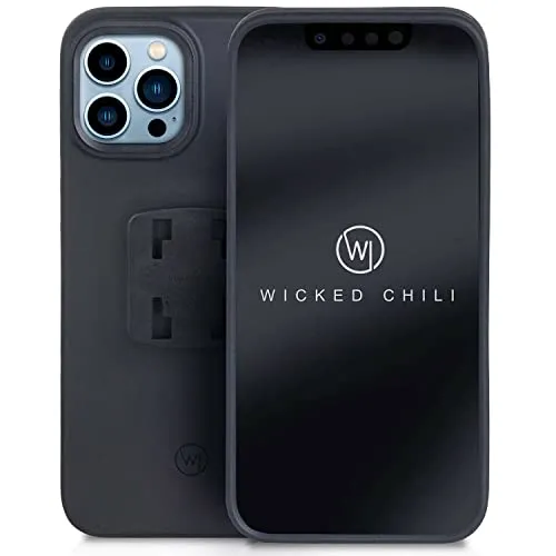 Wicked Chili QuickMOUNT Case kompatibel iPhone 13 und iPhone 13 Pro (6,1 Zoll) Handyhülle für QuickMOUNT 3.0 Fahrrad Halterung, schwarz