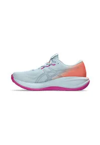 ASICS Gel-Cumulus 28 Sunny Sizzle Neutralschuh Damen - hellblau, orange, Größe 42 - Erlebe den Laufkomfort mit dem ASICS Gel-Cumulus 28 Sunny Sizzle. Leichte Dämpfung und stylisches Design machen diesen Neutralschuh zum idealen Begleiter für deine sportlichen Aktivitäten. Robuste Gummisohle für sicheren Halt.