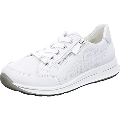 ara Damen-Schnürhalbschuh OSAKA 2.0 Weiß-Silber - Bequemer Halbschuh für breite Füße mit hochwertigem Glattleder und auswechselbarem Fußbett für individuellen Komfort. Ideal für den ganzen Tag!