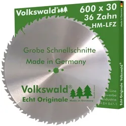 Volkswald Kreissägeblatt Volkswald ® HM-Sägeblatt LFZ 600 x 30 mm Z= 36 Kreissägeblatt Hartholz, Echt Originale Volkswald® Made in Germany