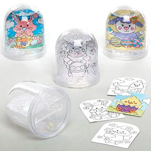 Ostern Schneekugeln zum Ausmalen, 4 Stück - Kreatives Bastelset für Kinder, ideal zum Ausmalen und Gestalten. Fördert die Kreativität und macht das Osterfest noch bunter!