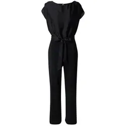 Swing Jumpsuit in Black - Größe 34 - Stylischer Jumpsuit von SWING, gefertigt aus strapazierfähigem Material mit praktischem Rundhalsausschnitt und seitlichen Eingrifftaschen. Das Taillenband sorgt für eine optimale Passform und betont die Figur.